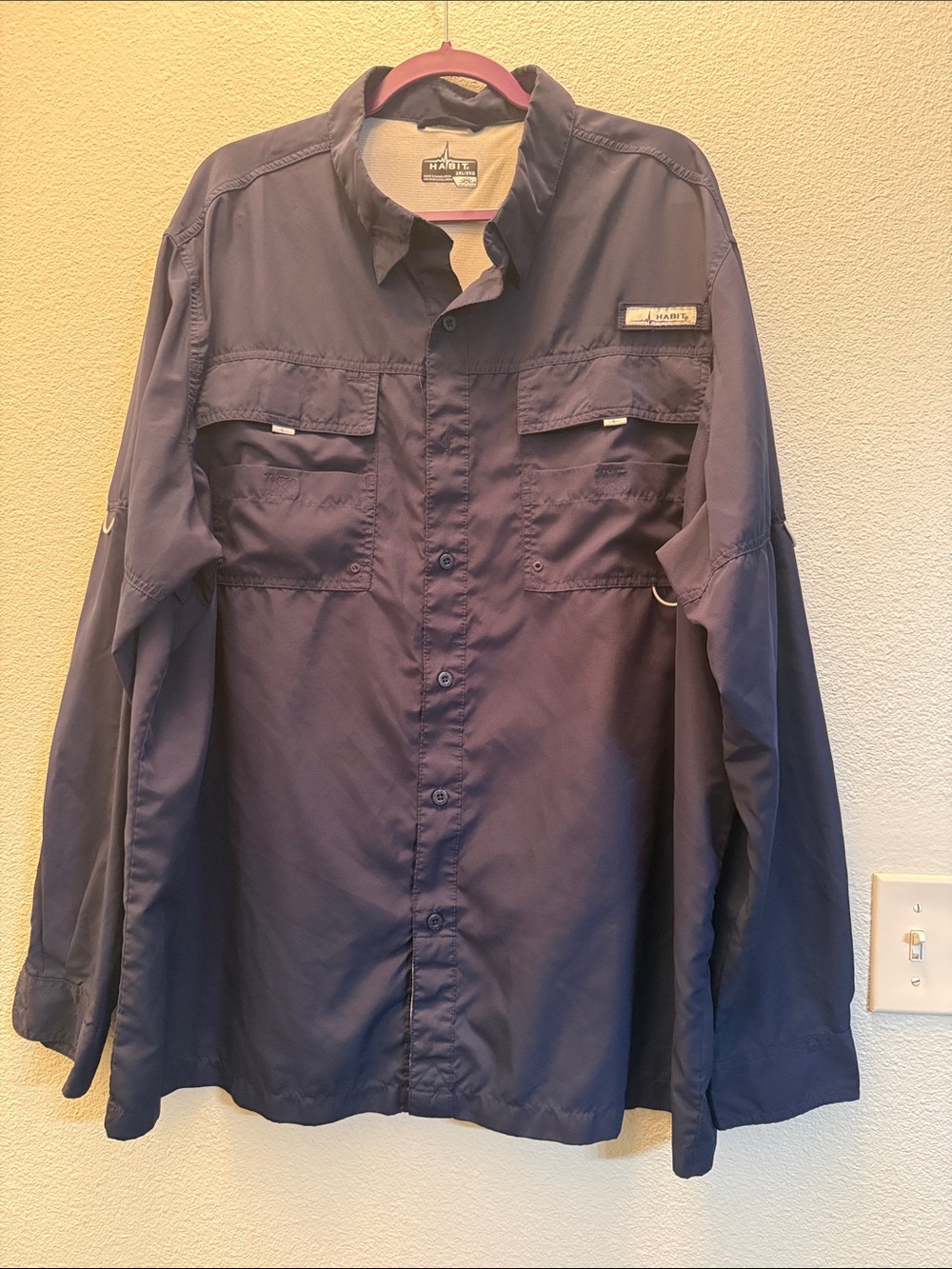 Habitat Navy Lightweight Button-Front Shirt Jacket